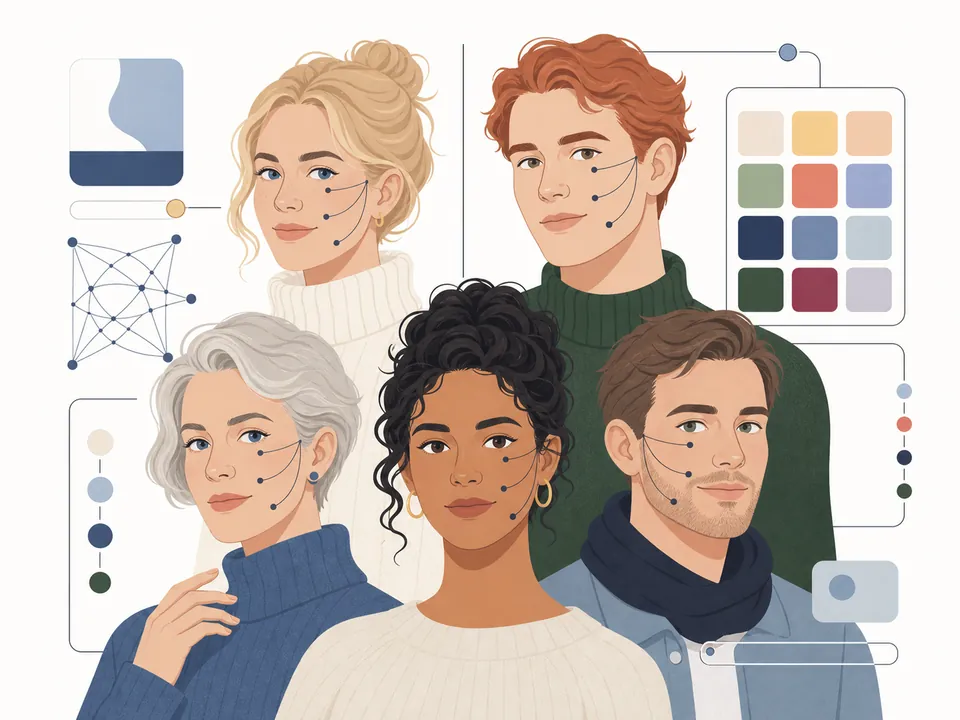 Tekoälyavusteisen värivertailun kuvitus